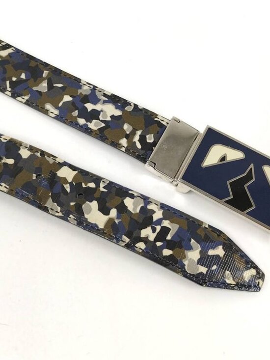 Fendi Belt Monster Star Bugs Eye Leather Multicolor Black main image 5